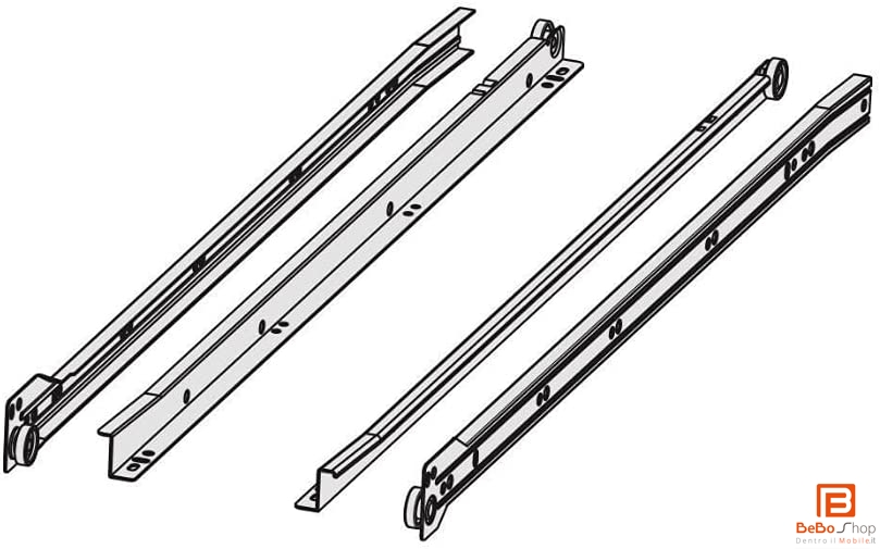 Guide Binari a Rullo Cassetti Compatibili IKEA MONDO CONVENIENZA 300-800 mm